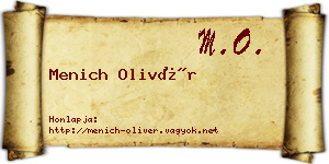 Menich Olivér névjegykártya
